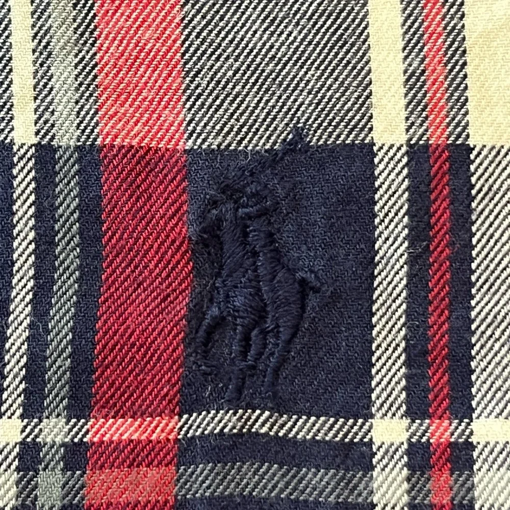 Ralph Lauren Boys Plaid Button Down Shirt - Navy/Red/White - Size M (10-12)